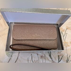 Kate Spade Rose Gold Glitter Wristlet